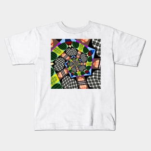 Tartan pattern swirls Kids T-Shirt